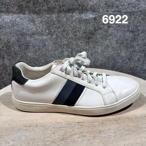 Aldo Cowien Mens 10 White Stripe Sneakers Lace Up Casual Shoes